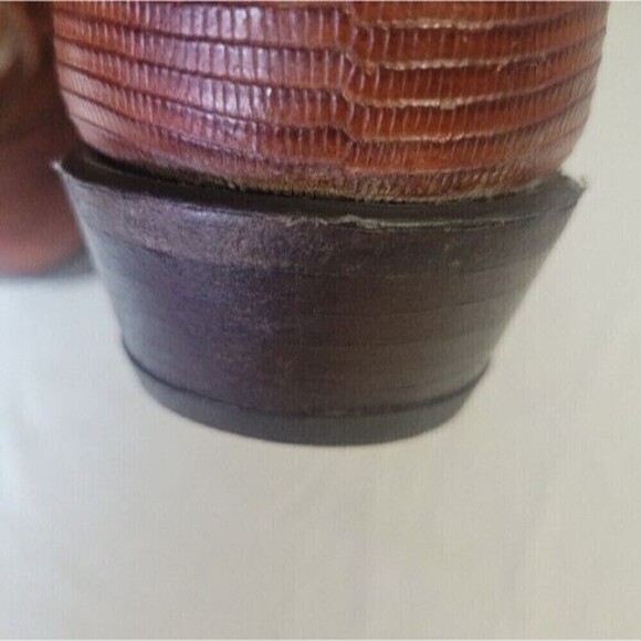 Tony Lama Size 9 4607 Brown Leather Embroidered Cowboy Boots Pointed Toe - Picture 10 of 13